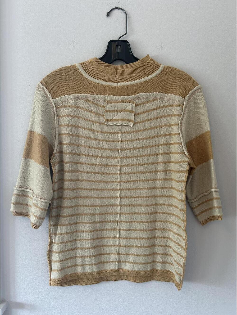 We The Free 100% Cotton Striped Mock Turtle Neck Tee Women’s Size Small - Picture 3 of 8